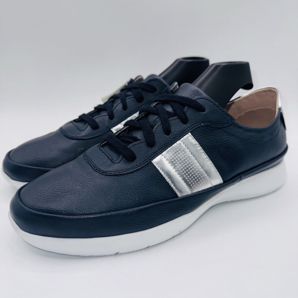 Mephisto Merania Sneakers Women's Size 8.5 EU‎ 38.5 Navy Blue Metallic Silver